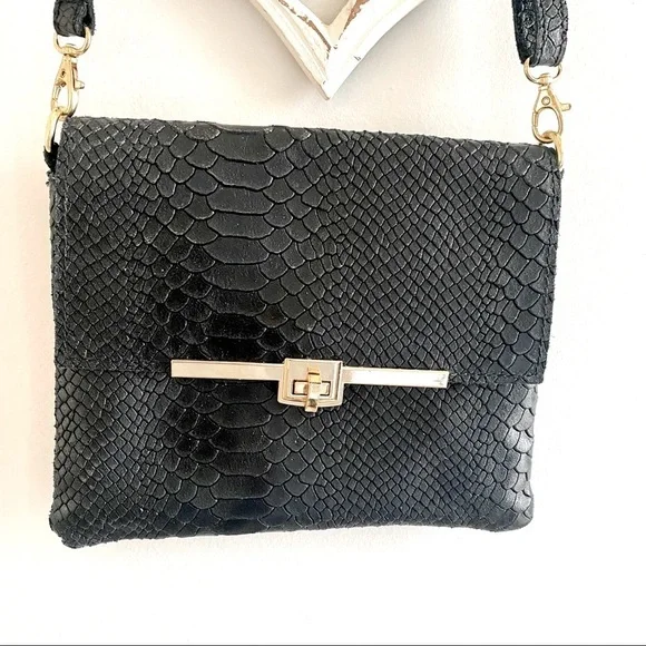 Sofia Cardoni Bags Sofia Cardoni Nero Italian Snake Embossed